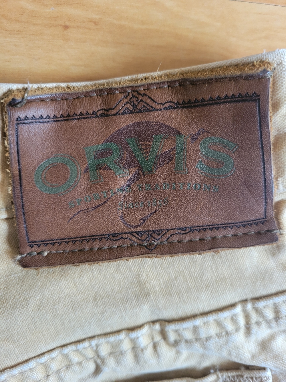 Orvis Beige Tan Chino Khaki Straight Leg Utility Pants, Size 34x32 / 34HX - Picture 7 of 11
